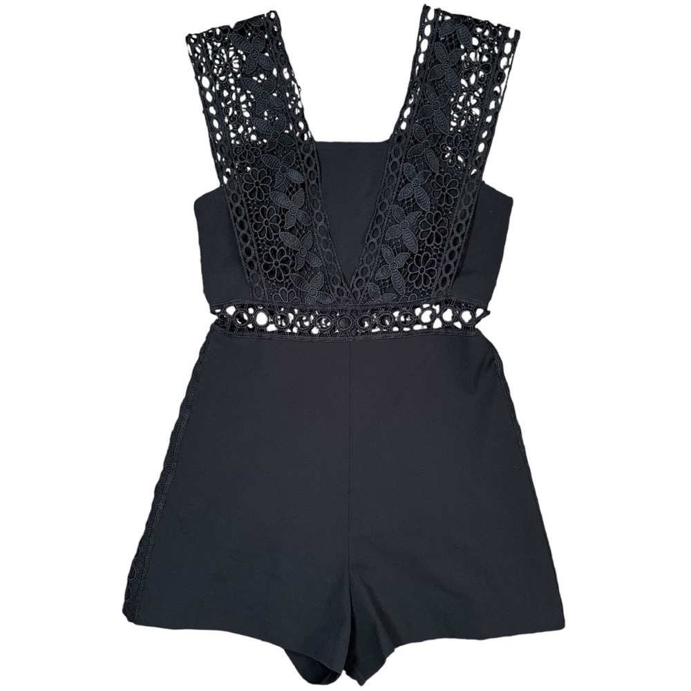 Women’s Guess‎ Sandra Overall Jumpsuit Romper • Black Lace • size 27